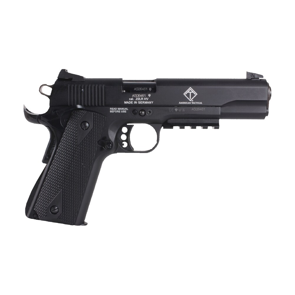 gsg gsg1911adop m1911 adop 22 lr 10+1 5" black steel/threaded barrel & serrated slide, zinc alloy w/accessory rail & beavertail frame black double diamond polymer grip GSG GSG1911ADOP M1911 ADOP 22 LR 10+1 5" Black Steel/Threaded Barrel & Serrated Slide, Zinc Sports South item 75558