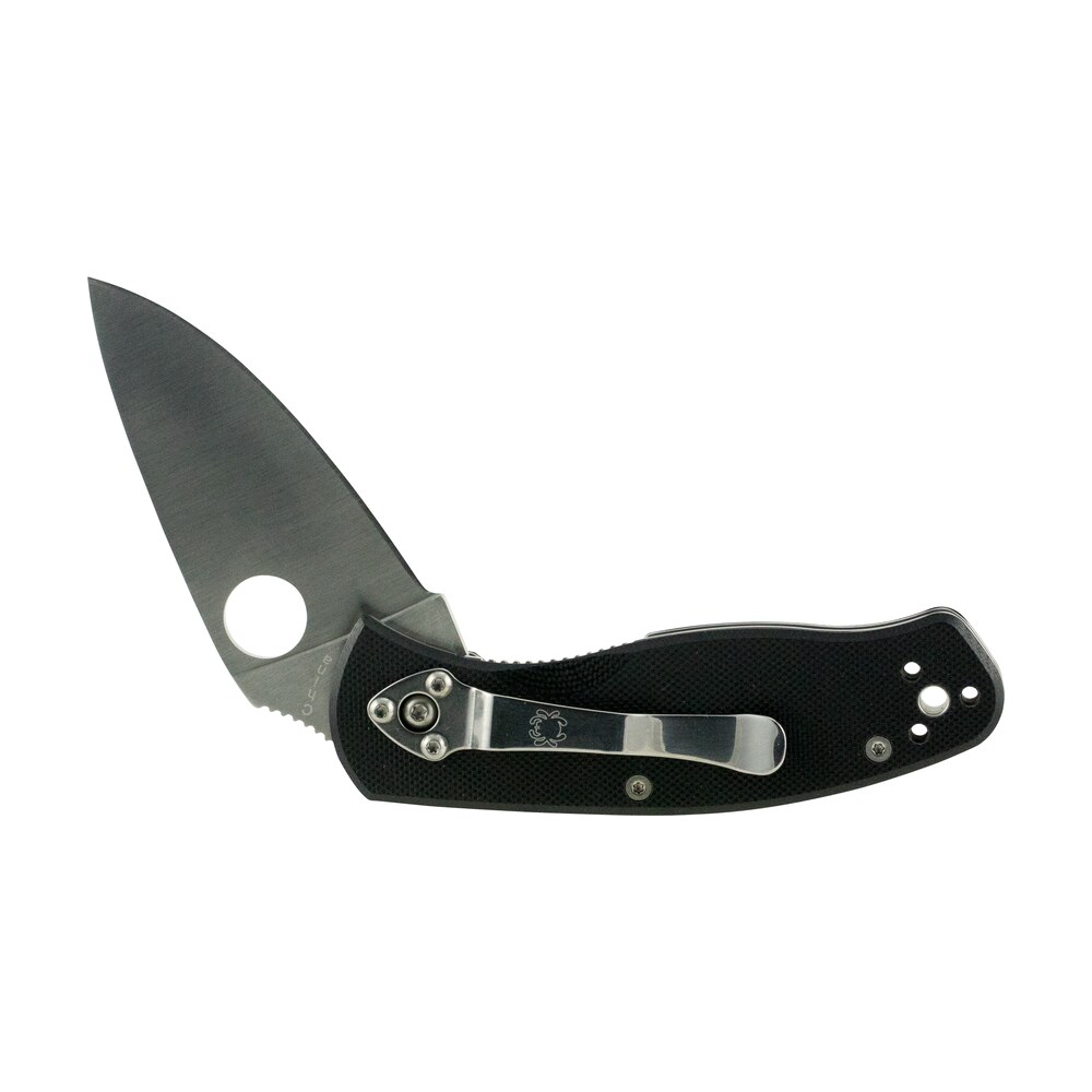 spyderco c136gp persistence 2.77" folding drop point plain 8cr13mov ss blade black g10 handle includes pocket clip Spyderco C136GP Persistence 2.77" Folding Drop Point Plain 8Cr13MoV SS Blade Black G10 Handle Sports South item 75637