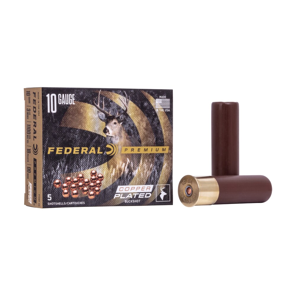 federal p108f00 premium buckshot 10gauge 3.50" 18pellets 2 1/4oz 00buckshot 5 per box/50 case Federal P108F00 Premium Buckshot 10Gauge 3.50" 18Pellets 2 1/4oz 00BuckShot 5 Per Box/50 Case Sports South item 75849