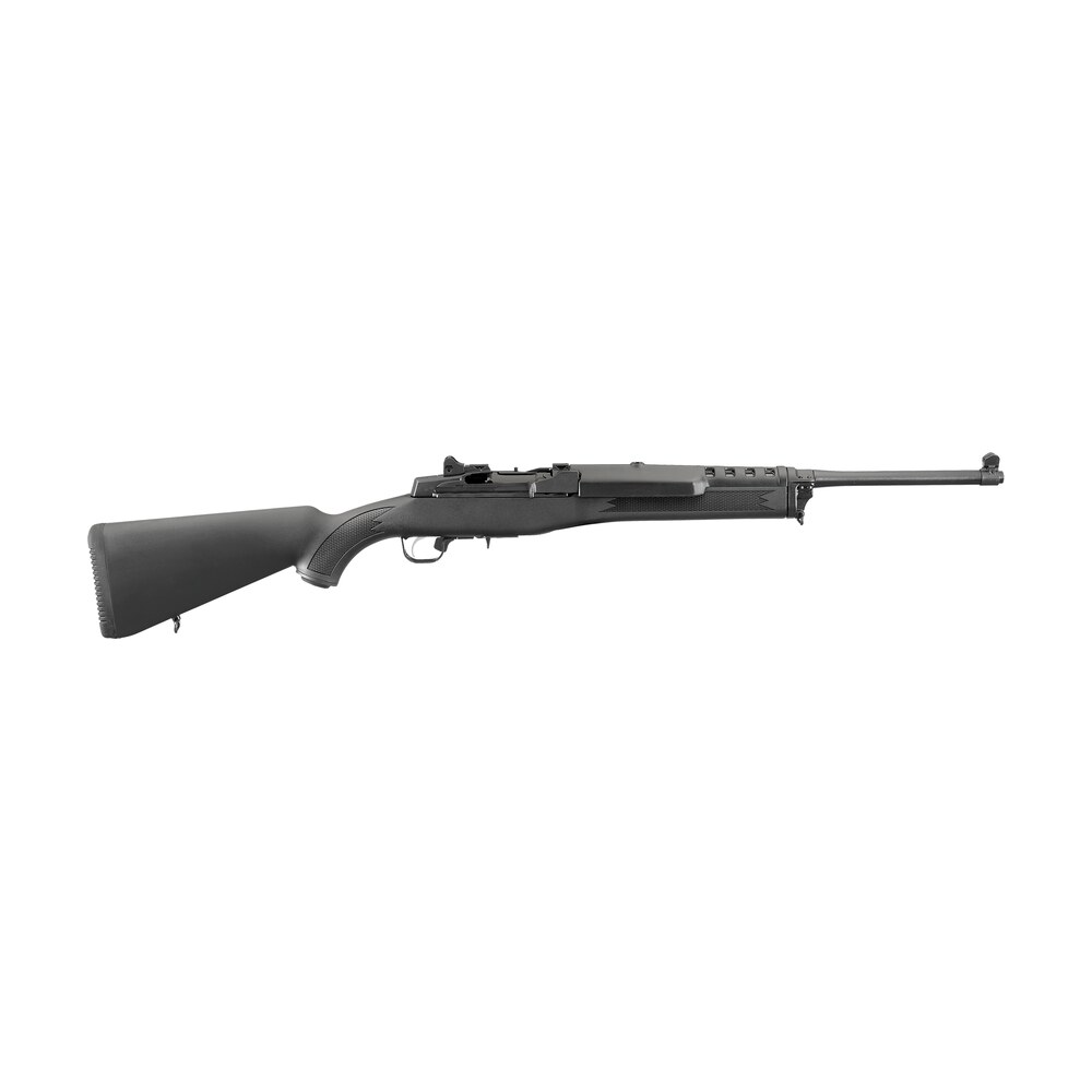 ruger 5855 mini 14 ranch 223 rem/5.56 nato 5+1 18.50" blued alloy steel barrel, blued steel drilled & tapped receiver, fixed black synthetic stock, right hand Ruger 5855 Mini-14 Ranch 223 Rem/5.56 NATO 5+1 18.50" Blued Alloy Steel Sports South item 75957