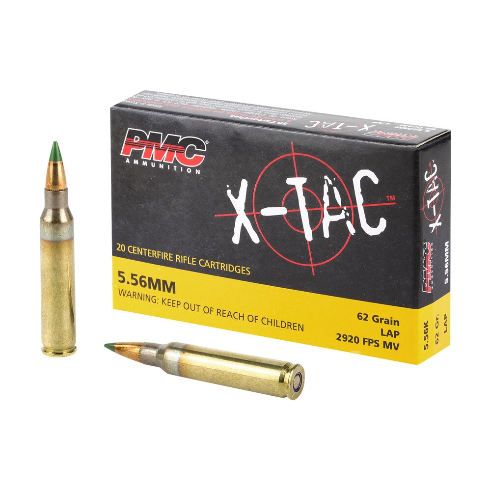 pmc 556k x tac 5.56x45mmnato 62gr light armor piercing 20 per box/50 case PMC 556K X-Tac 5.56x45mmNATO 62gr Light Armor Piercing 20 Per Box/50 Case Sports South item 75971