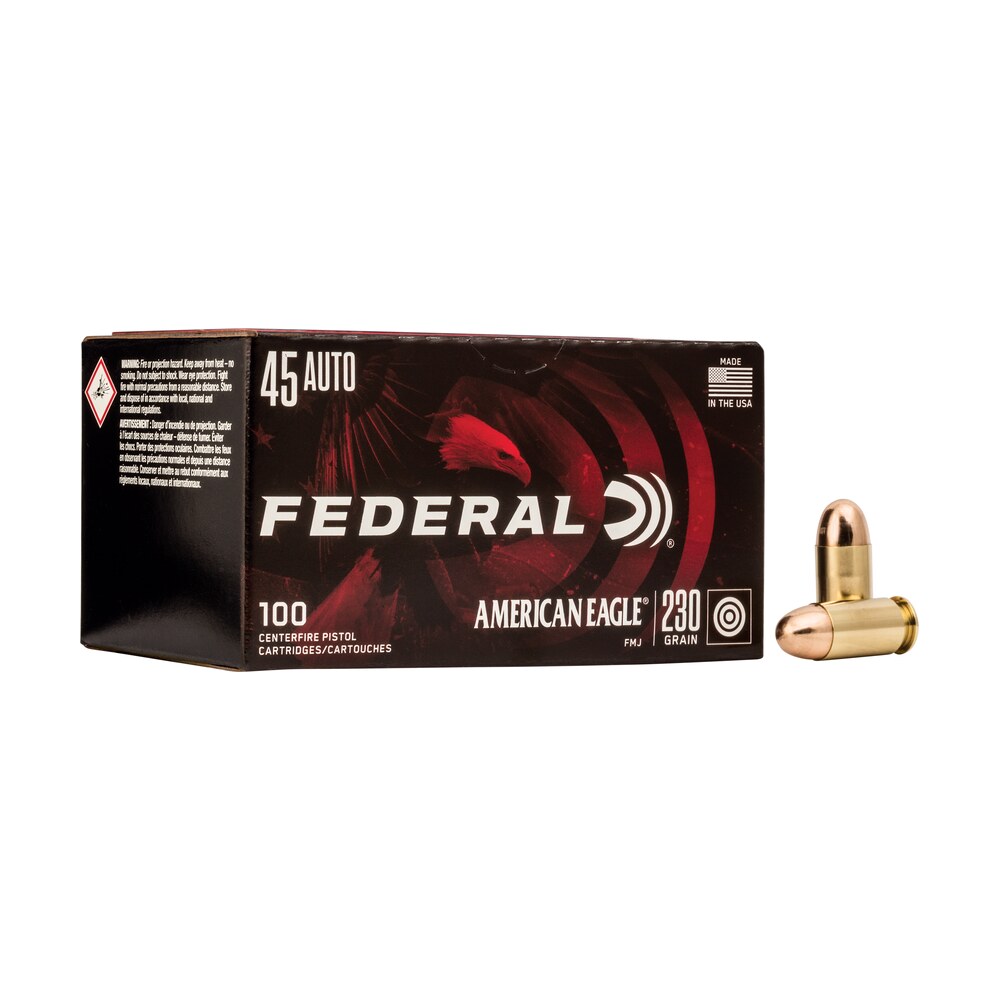 federal ae45a100 american eagle handgun 45acp 230gr full metal jacket 100 per box/5 case Federal AE45A100 American Eagle Handgun 45ACP 230gr Full Metal Jacket 100 Per Box/5 Case Sports South item 76675