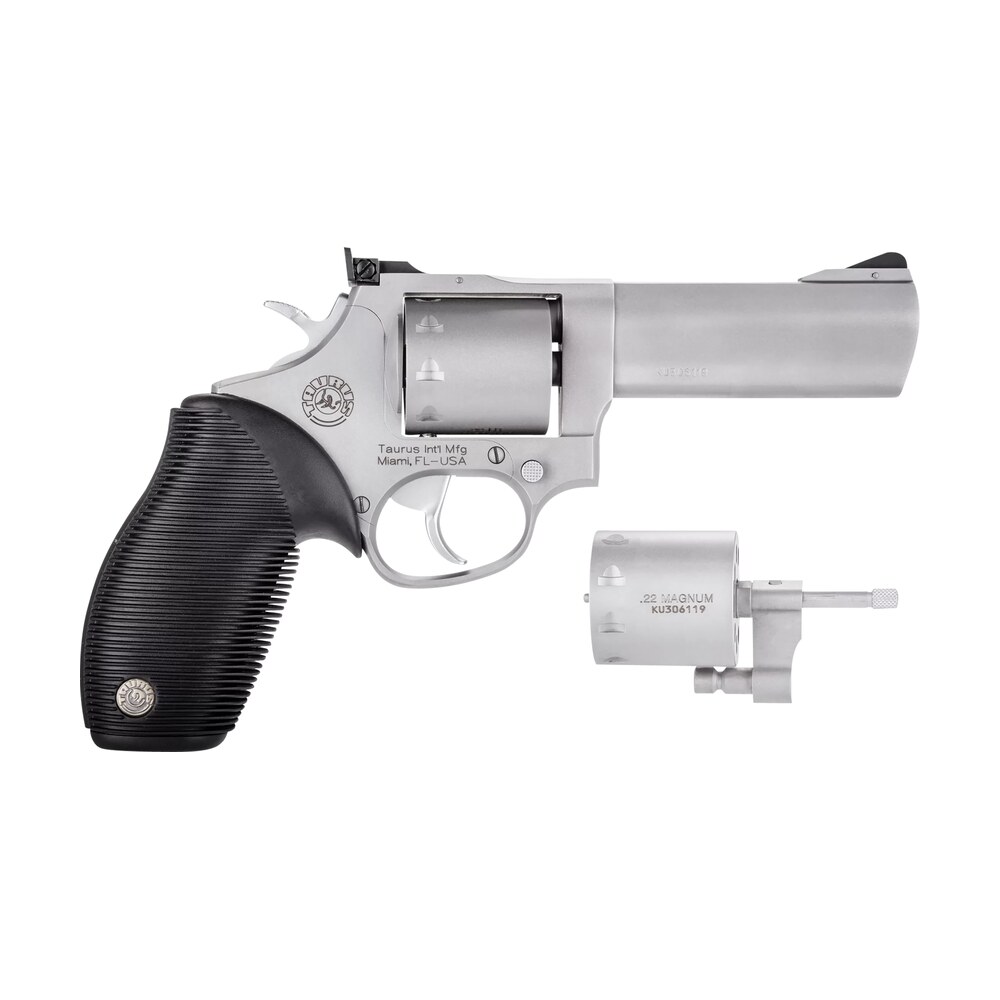 taurus 2992049 tracker 992 22 lr or 22 wmr 9rd 4" barrel, overall matte finish stainless steel & black ribber grip includes cylinder Taurus 2992049 Tracker 992 22 LR or 22 WMR 9rd 4" Sports South item 76798