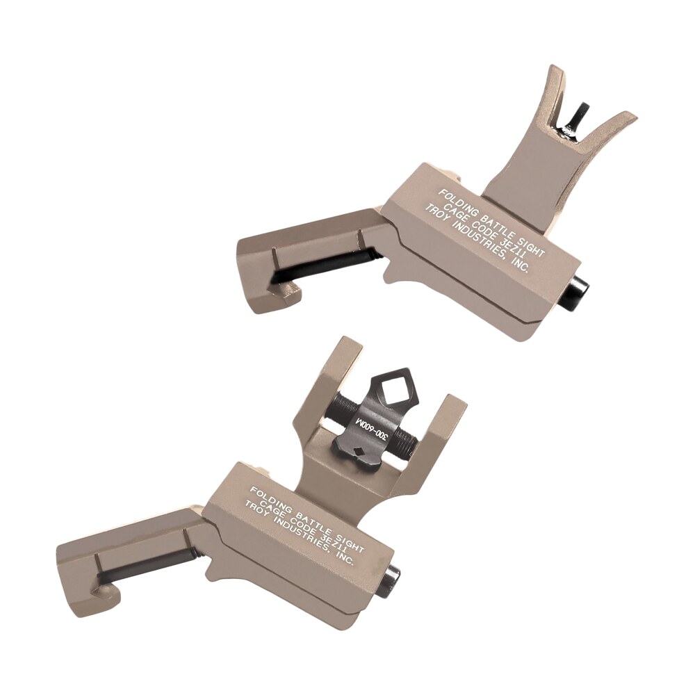 troy ind ssig 45s mdft 00 45 degree offset battlesight set flat dark earth anodized m4 front & dioptic rear Troy Ind SSIG-45S-MDFT-00 45 Degree Offset Battlesight Set Flat Dark Earth Anodized M4 Front Sports South item 77137