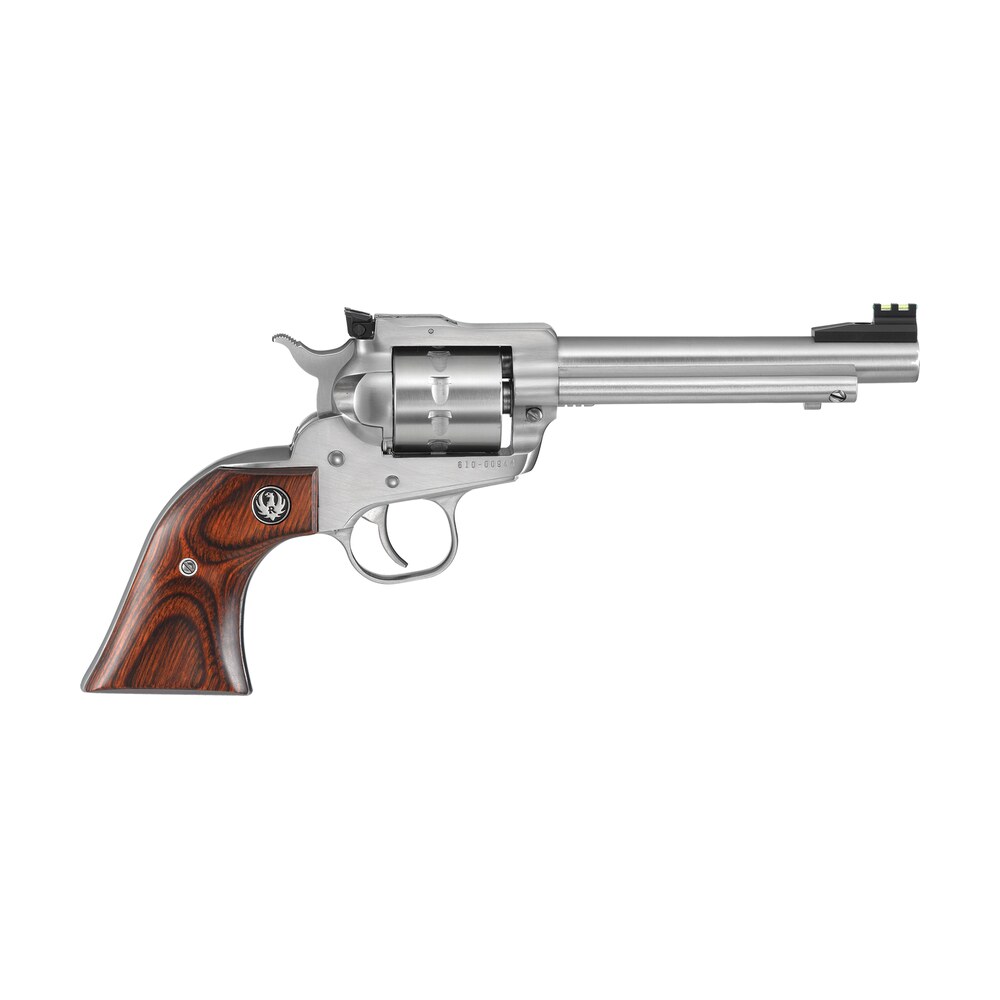 ruger 8100 single ten 22 lr 10rd 5.50" satin stainless steel barrel, cylinder & frame, hardwood gunfighter grip, transfer bar safety, exposed hammer Ruger 8100 Single-Ten 22 LR 10rd 5.50" Satin Stainless Steel Sports South item 77287