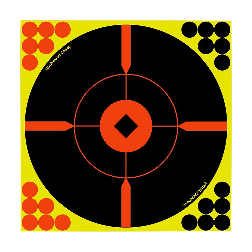 birchwood casey 34850 shoot n c reactive target self adhesive paper black/yellow/red 8" bullseye bmw 50 pack Birchwood Casey 34850 Shoot-N-C Reactive Target Self-Adhesive Paper Black/Yellow/Red 8" Sports South item 78059