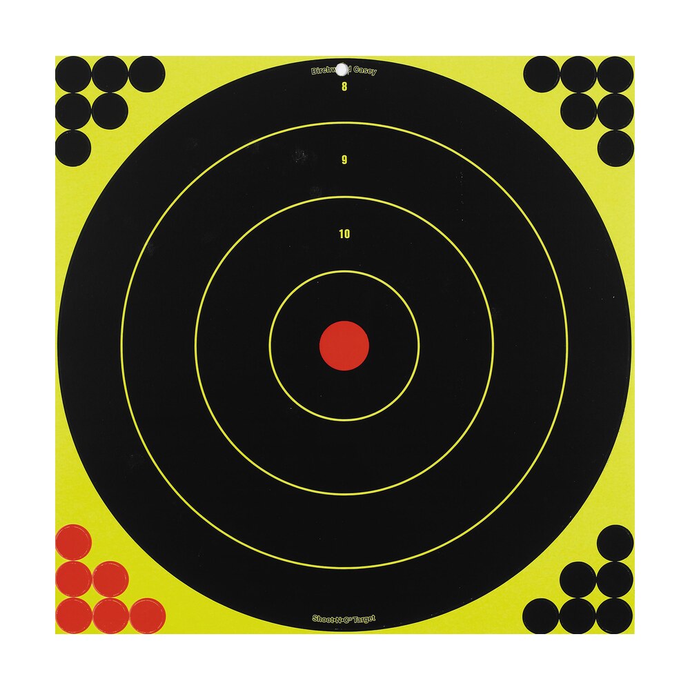 birchwood casey 34185 shoot n c reactive target self adhesive paper black/yellow/red 17.25" bullseye 5 pack Birchwood Casey 34185 Shoot-N-C Reactive Target Self-Adhesive Paper Black/Yellow/Red 17.25" Sports South item 78062