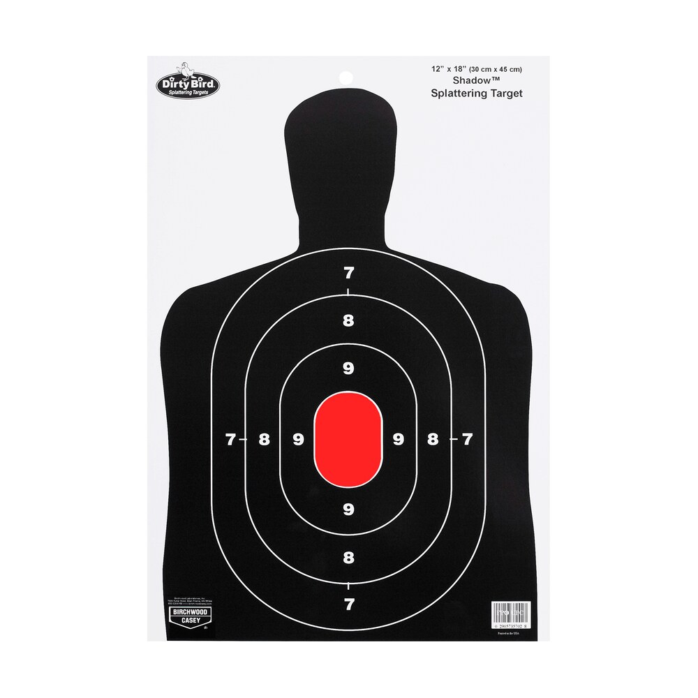 birchwood casey 35707 dirty bird bc 27 silhouette tagboard hanging pistol 12" x 18" black/white 8 per pkg Birchwood Casey 35707 Dirty Bird BC-27 Silhouette Tagboard Hanging Pistol 12" x 18" Black/White Sports South item 78064