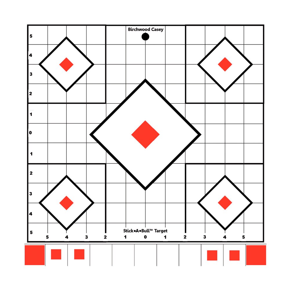 birchwood casey 33922 stick a bull sight in self adhesive paper white/red 12" 5 diamond 5 pack Birchwood Casey 33922 Stick-A-Bull Sight-In Self-Adhesive Paper White/Red 12" 5-Diamond 5 Pack Sports South item 78068
