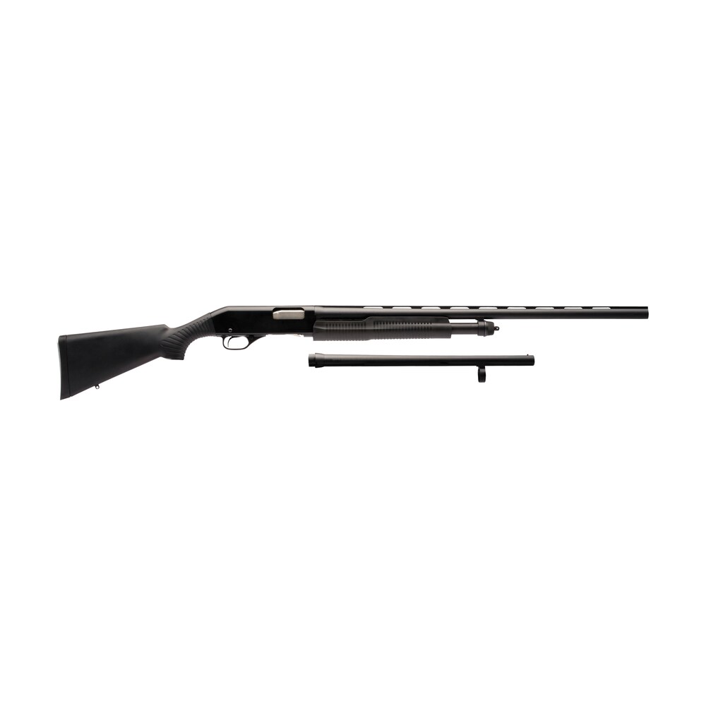 stevens 19490 320 field combo 12 gauge 3" 5+1 18.50"/28" matte black vent rib barrel, black aluminum receiver, black synthetic fixed stock Stevens 19490 320 Field Combo 12 Gauge 3" 5+1 18.50"/28" Matte Black Vent Rib Sports South item 78655