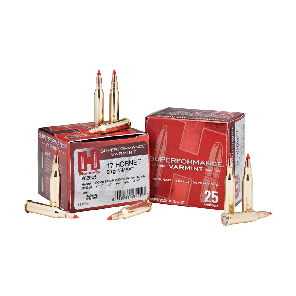 hornady 83005 superformance varmint 17hornet 20gr hornady v max 25 per box/10 case Hornady 83005 Superformance Varmint 17Hornet 20gr Hornady V Max 25 Per Box/10 Case Sports South item 78760