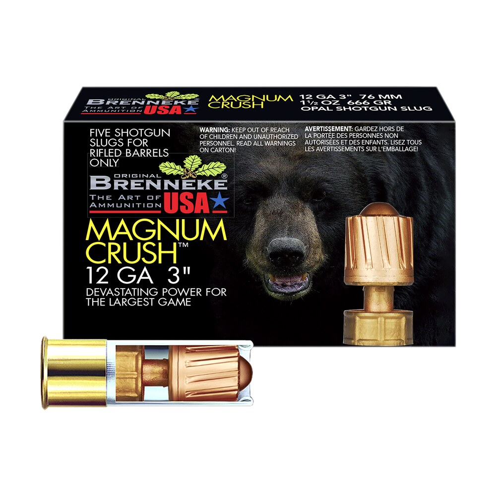 brenneke sl123cmr magnum crush 12gauge 3" 1 1/2oz slug shot 5 per box/50 case Brenneke SL123CMR Magnum Crush 12Gauge 3" 1 1/2oz Slug Shot 5 Per Box/50 Case Sports South item 79733