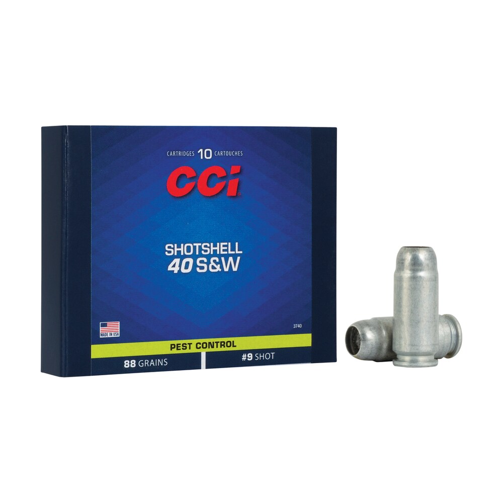 cci 3740 pest control shotshell 40s&w 88gr #9shot 10 per box/20 case CCI 3740 Pest Control Shotshell 40S&W 88gr #9Shot 10 Per Box/20 Case Sports South item 79867