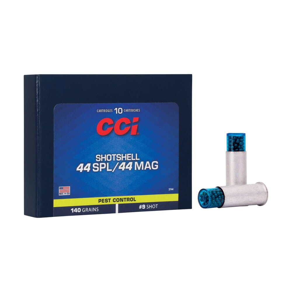 cci 3744 pest control shotshell 44sp/44rem mag 140gr #9shot 10 per box/20 case CCI 3744 Pest Control Shotshell 44Sp/44Rem Mag 140gr #9Shot 10 Per Box/20 Case Sports South item 79868