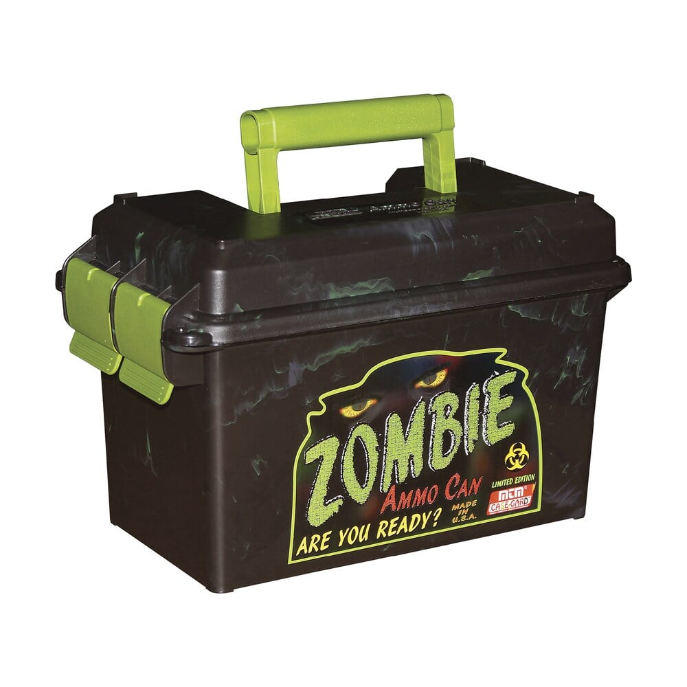 mtm case gard ac50z ammo can 50cal rifle black w/zombie green accents polypropylene MTM Case-Gard AC50Z Ammo Can 50Cal Rifle Black Sports South item 80241