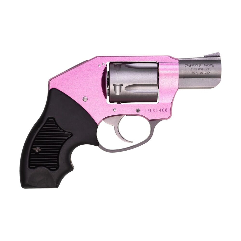 charter arms 53851 undercover lite chic lady small 38 special 5 shot 2" high polished stainless steel barrel & cylinder, pink aluminum frame w/black finger grooved rubber grip, concealed hammer Charter Arms 53851 Undercover Lite Chic Lady Small 38 Special 5 Shot 2" High Polished Stainless Sports South item 80739