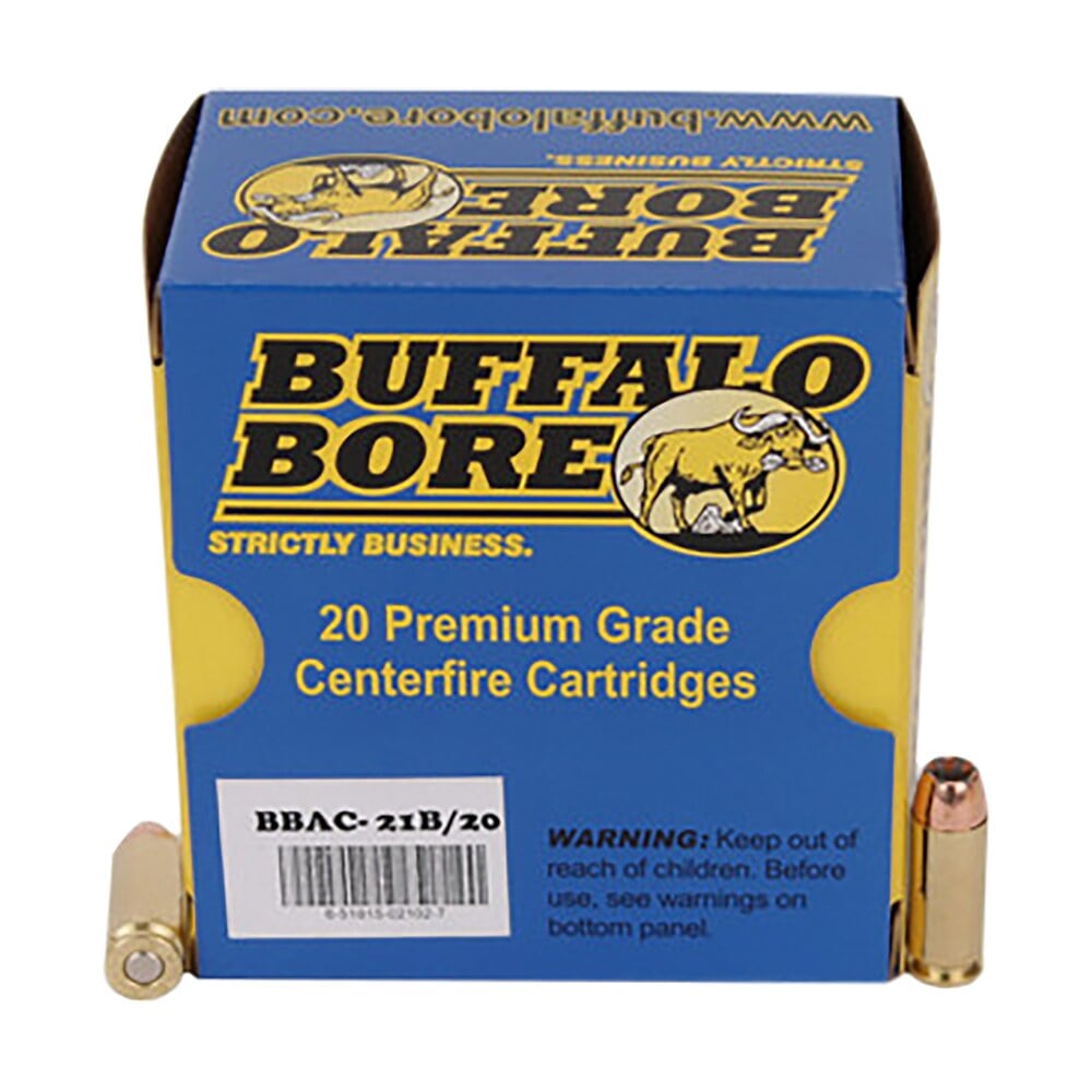 buffalo bore ammunition 21b20 heavy strictly business 10mmauto 180gr jacket hollow point 20 per box/12 case Buffalo Bore Ammunition 21B20 Heavy Strictly Business 10mmAuto 180gr Jacket Hollow Point 20 Per Sports South item 80760