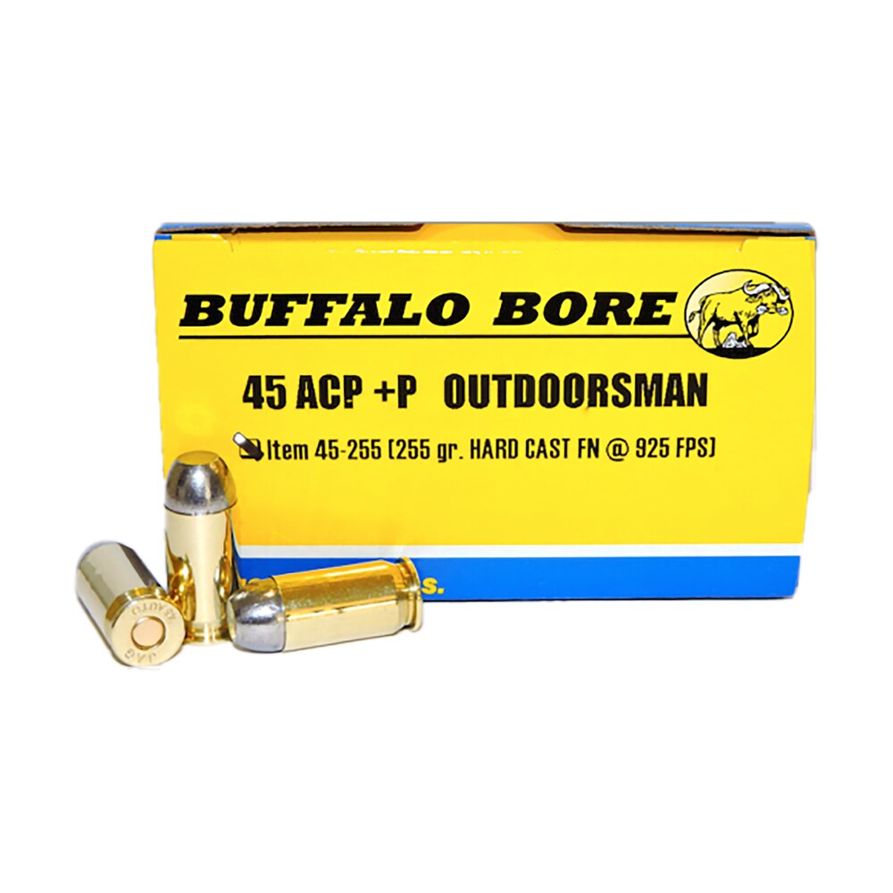 buffalo bore ammunition 4525520 outdoorsman strictly business 45acp +p 255gr hard cast flat nose 20 per box/12 case Buffalo Bore Ammunition 4525520 Outdoorsman Strictly Business 45ACP +P 255gr Hard Cast Flat Sports South item 80770