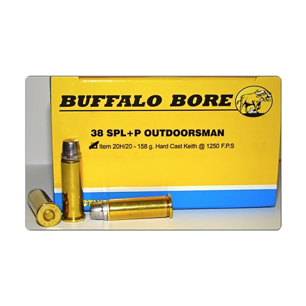 buffalo bore ammunition 20h20 outdoorsman strictly business 38special +p 158gr hard cast 20 per box/12 case Buffalo Bore Ammunition 20H20 Outdoorsman Strictly Business 38Special +P 158gr Hard Cast 20 Per Sports South item 80778