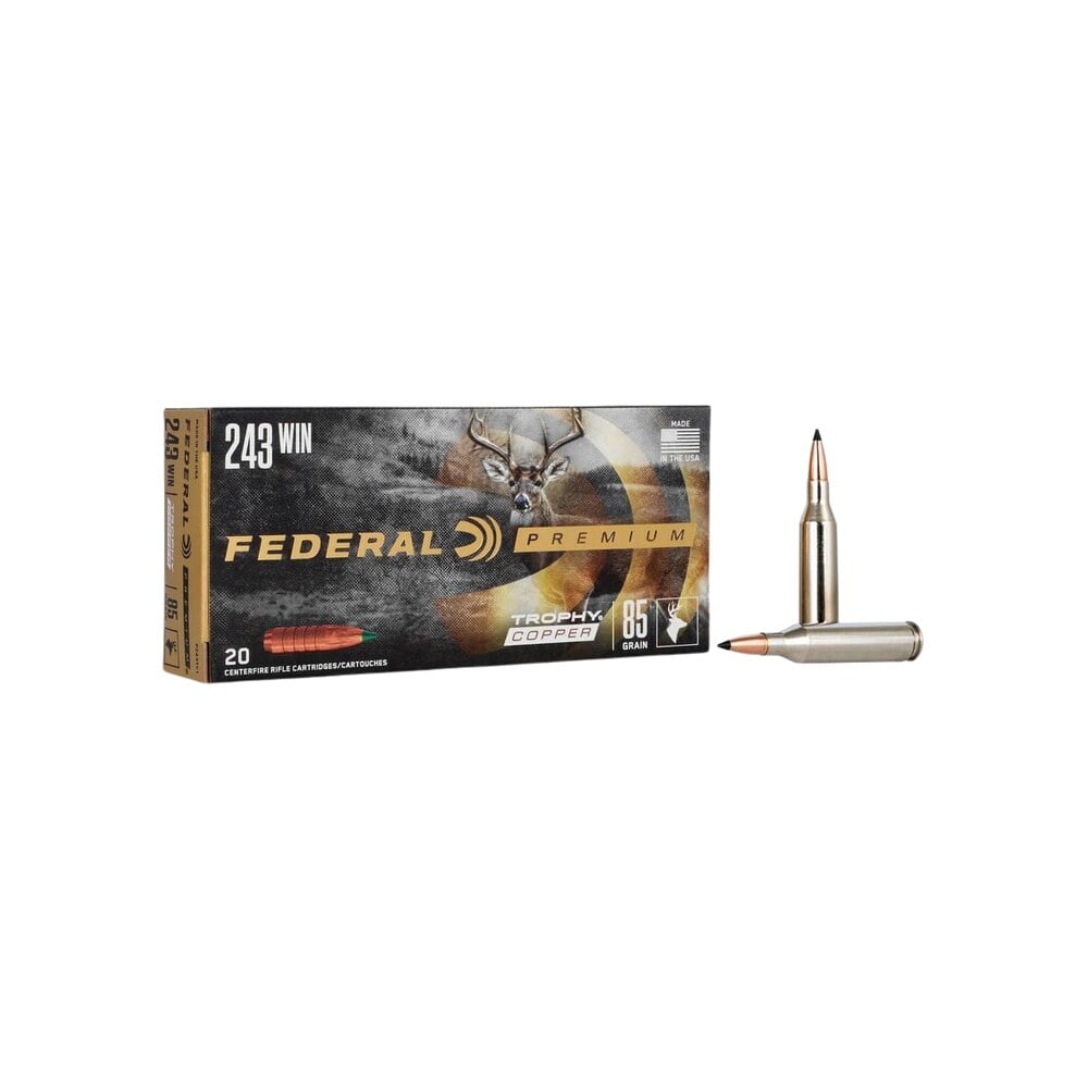 federal p243tc1 premium 243win 85gr trophy copper 20 per box/10 case Federal P243TC1 Premium 243Win 85gr Trophy Copper 20 Per Box/10 Case Sports South item 80966