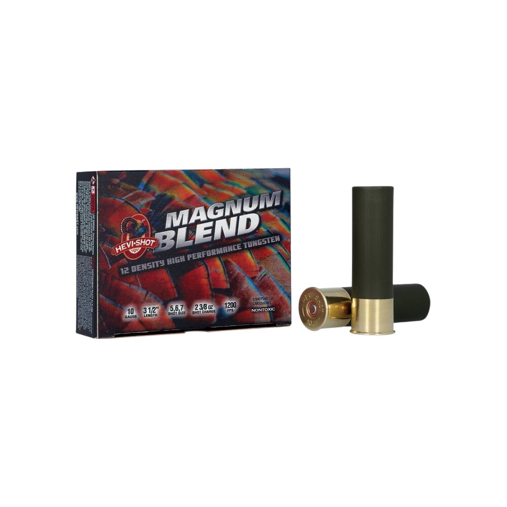 hevi shot hs13567 magnum blend 10gauge 3.50" 2 3/8oz tungsten 5/6/7shot 5 per box/10 case HEVI-Shot HS13567 Magnum Blend 10Gauge 3.50" 2 3/8oz Tungsten 5/6/7Shot 5 Per Box/10 Case Sports South item 80996