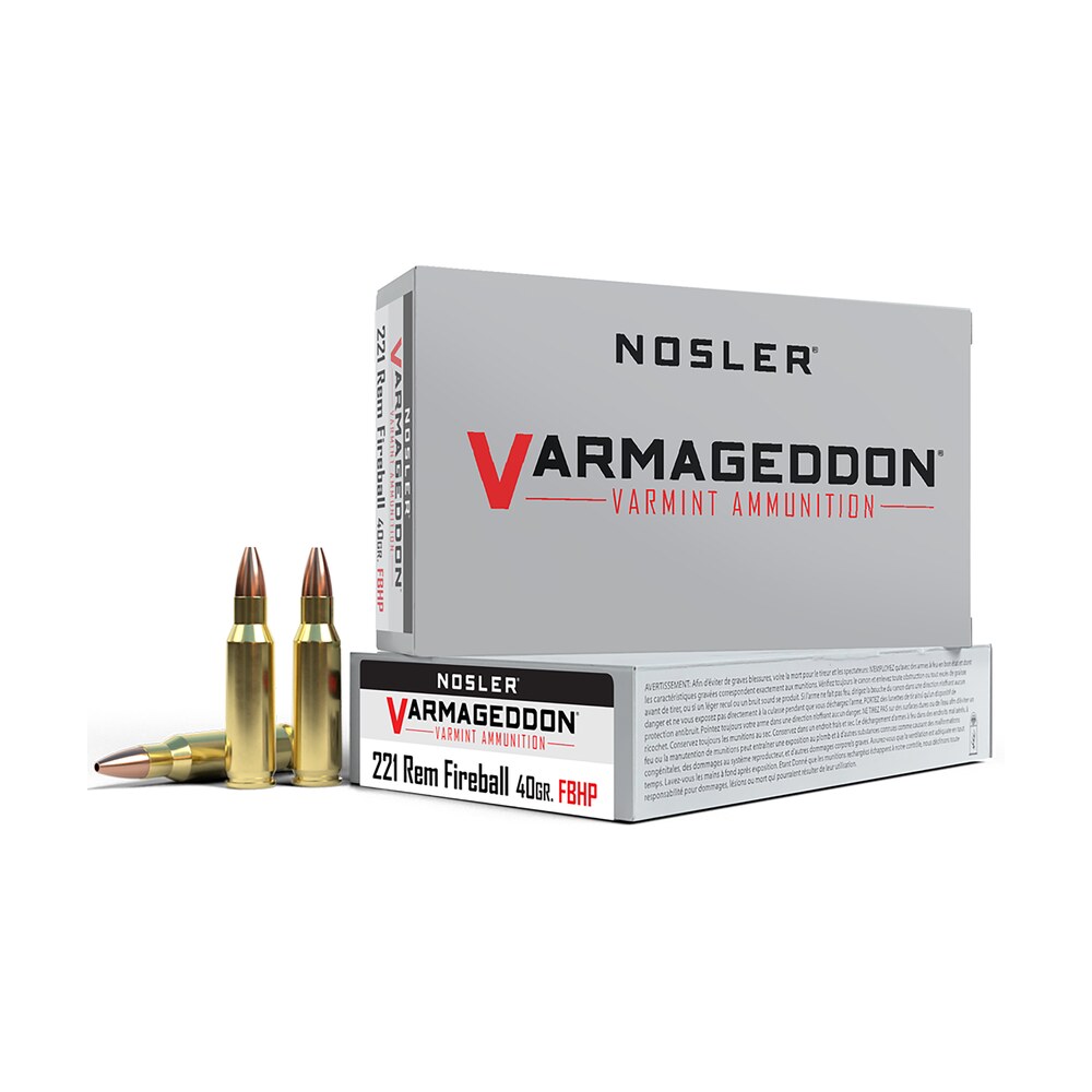 nosler 65120 varmageddon 221remfireball 40gr flat base hollow point 20 per box/20 case Nosler 65120 Varmageddon 221RemFireball 40gr Flat Base Hollow Point 20 Per Box/20 Case Sports South item 81554