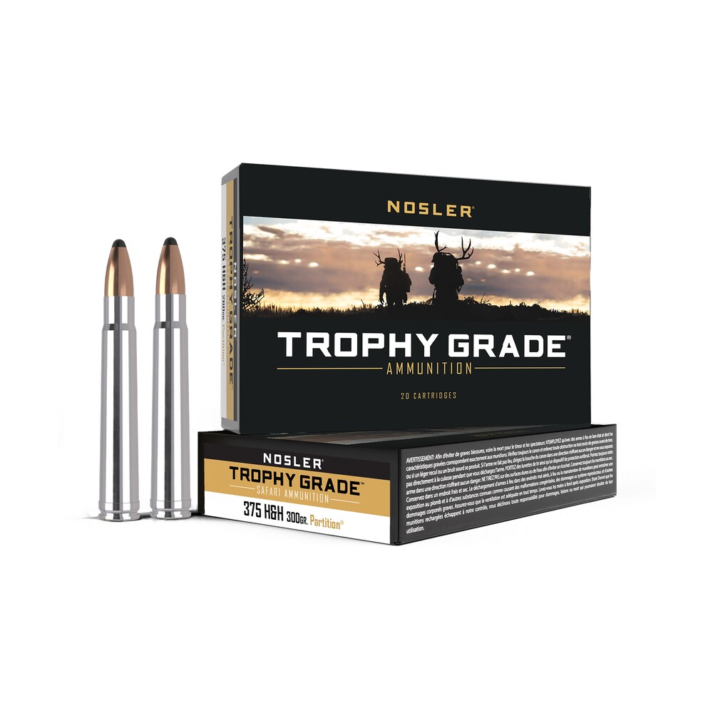 nosler 40606 trophy grade safari 375h&hmag 300gr nosler spitzer partition 20 per box/10 case Nosler 40606 Trophy Grade Safari 375H&HMag 300gr Nosler Spitzer Partition 20 Per Box/10 Sports South item 81573