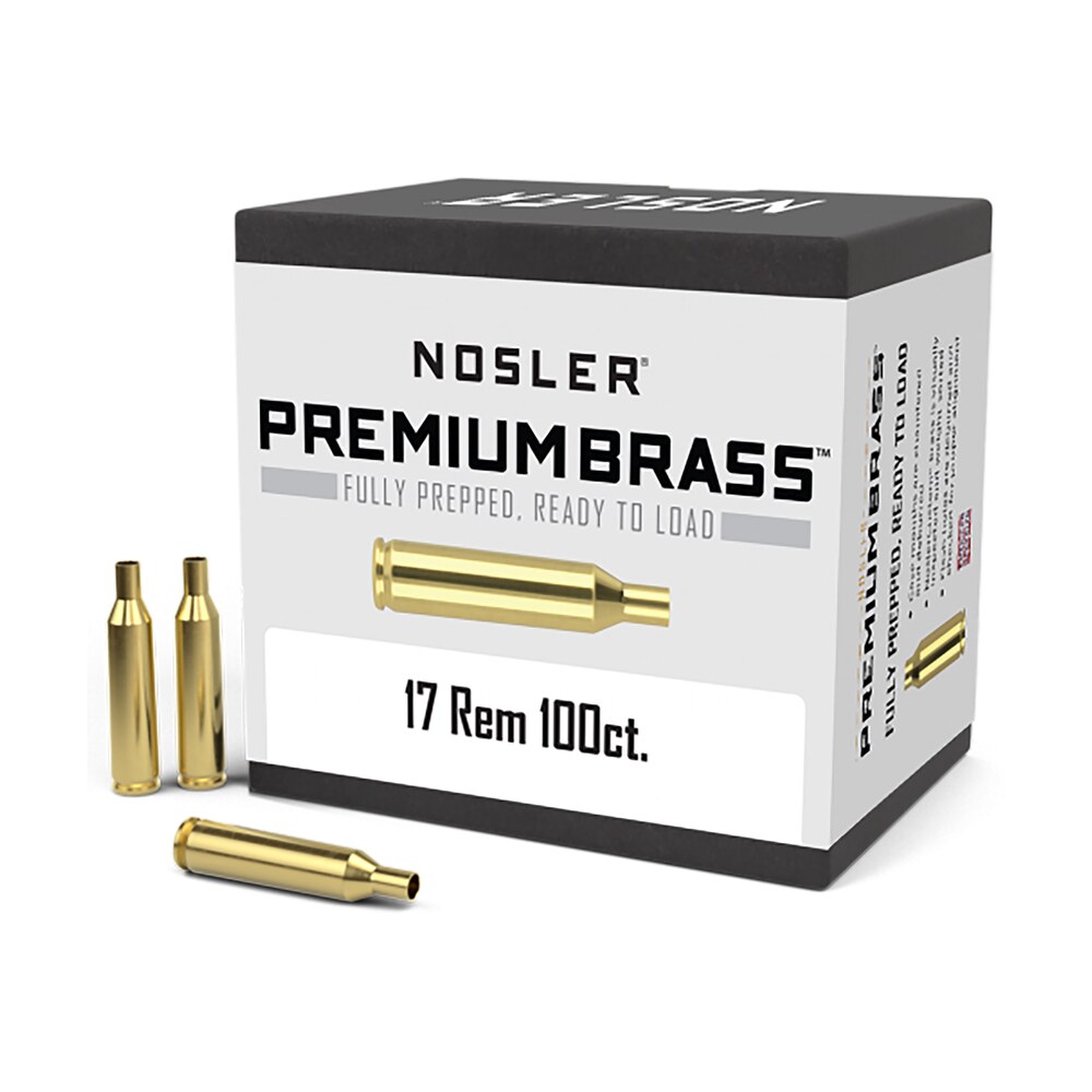 nosler 10128 premium brass unprimed cases 17rem rifle brass 100/box Nosler 10128 Premium Brass Unprimed Cases 17Rem Rifle Brass 100/Box Sports South item 81578