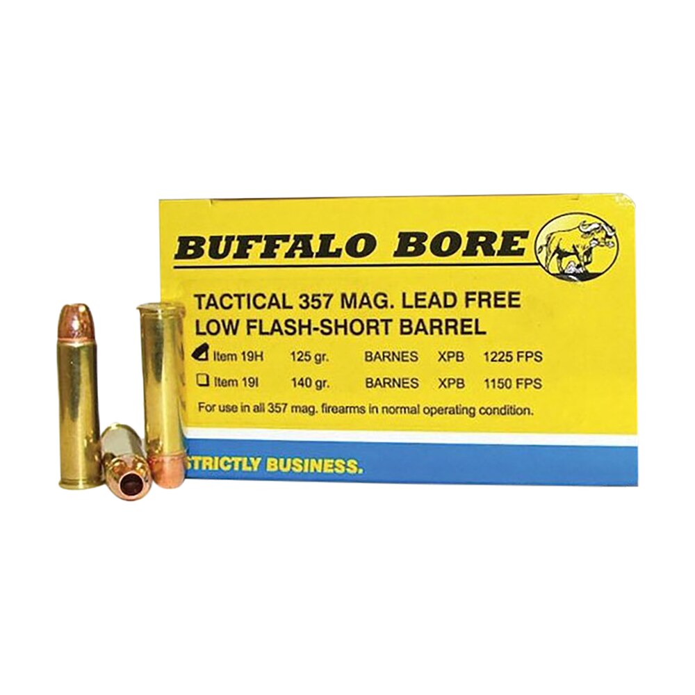 buffalo bore ammunition 19h20 buffalo barnes strictly business 357mag 125gr barnes vor tx xpb lead free 20 per box/12 case Buffalo Bore Ammunition 19H20 Buffalo-Barnes Strictly Business 357Mag 125gr Barnes VOR-TX XPB Sports South item 82102