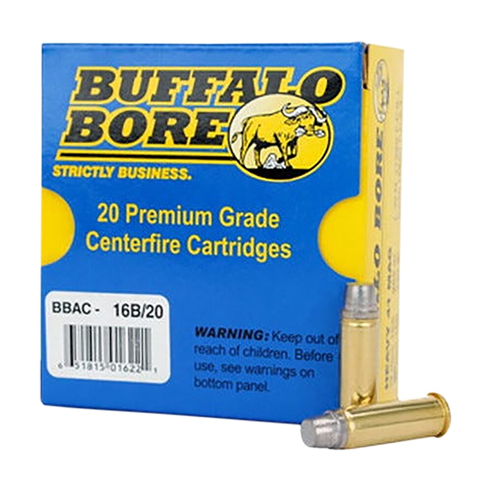 buffalo bore ammunition 16b20 heavy strictly business 41rem mag 230gr hard cast semi wadcutter 20 per box/12 case Buffalo Bore Ammunition 16B20 Heavy Strictly Business 41Rem Mag 230gr Hard Cast Semi Wadcutter Sports South item 82115