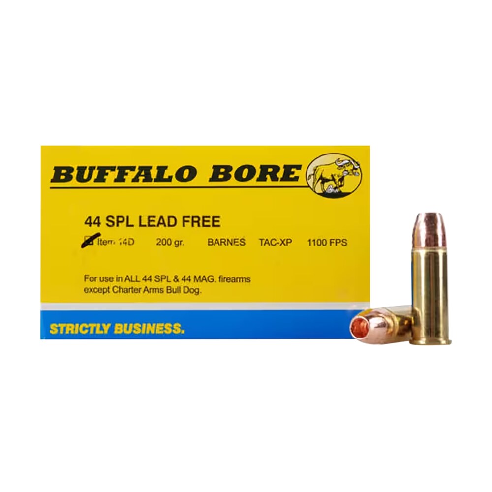 buffalo bore ammunition 14d20 buffalo barnes strictly business 44s&w spl 200gr barnes tac xp lead free 20 per box/12 case Buffalo Bore Ammunition 14D20 Buffalo-Barnes Strictly Business 44S&W Spl 200gr Barnes Sports South item 82119
