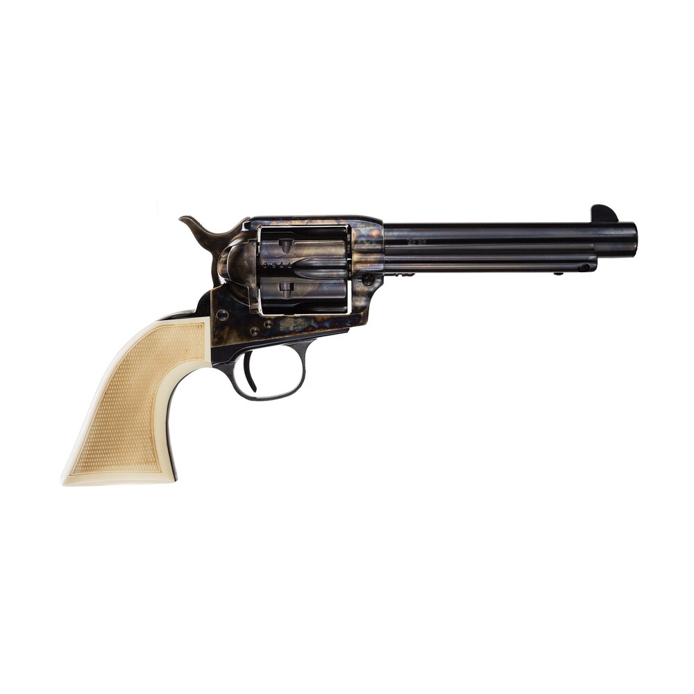 taylors & company 555127 marshal 45 colt (lc) caliber with 5.50" blued finish barrel, 6rd capacity blued finish cylinder, color case hardened finish steel frame & checkered white grip Taylors & Company 555127 Marshal 45 Colt (LC) Caliber Sports South item 82485