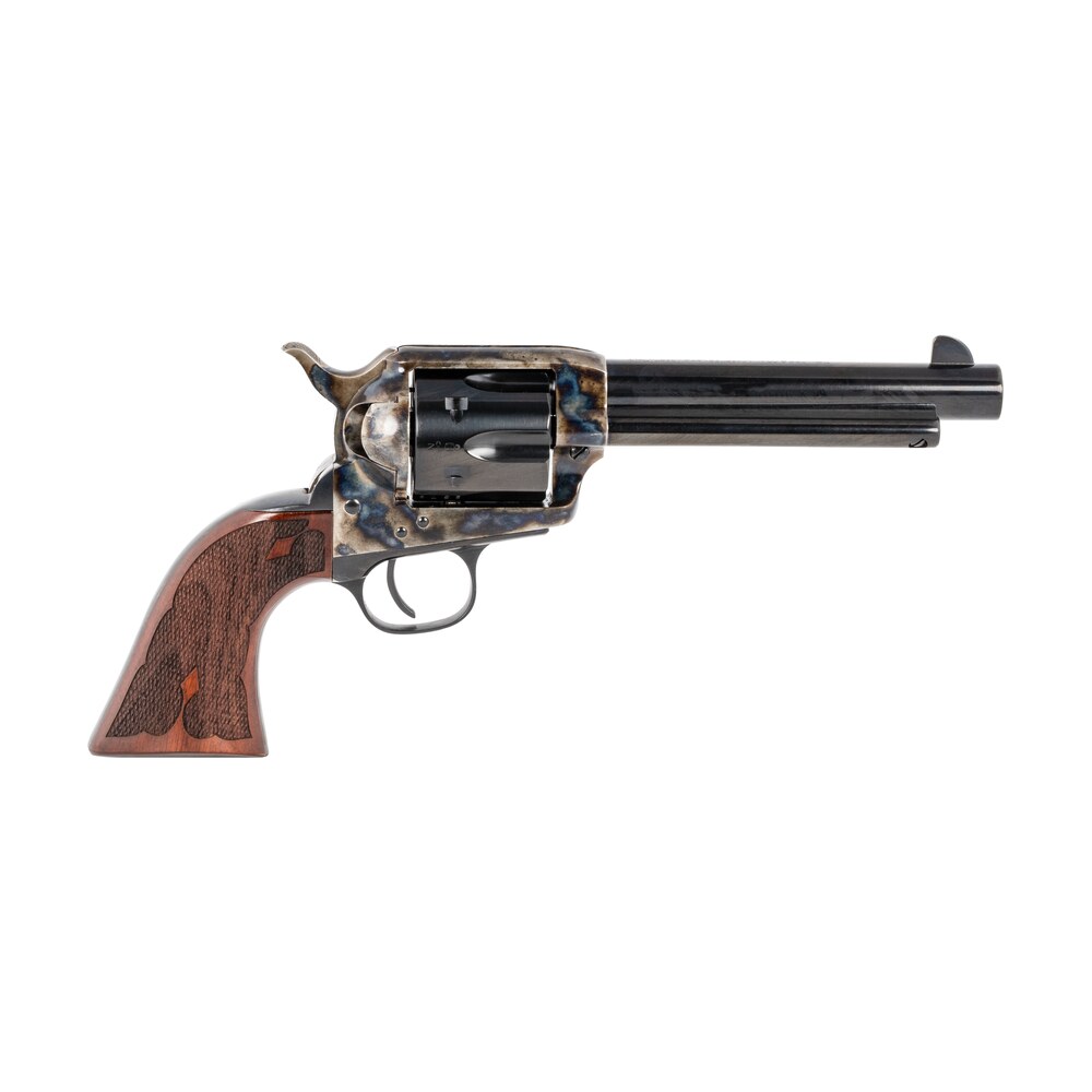 taylors & company 555130 gambler 45 colt (lc) caliber with 5.50" blued finish barrel, 6rd capacity blued finish cylinder, color case hardened finish steel frame & checkered walnut grip Taylors & Company 555130 Gambler 45 Colt (LC) Caliber Sports South item 82487
