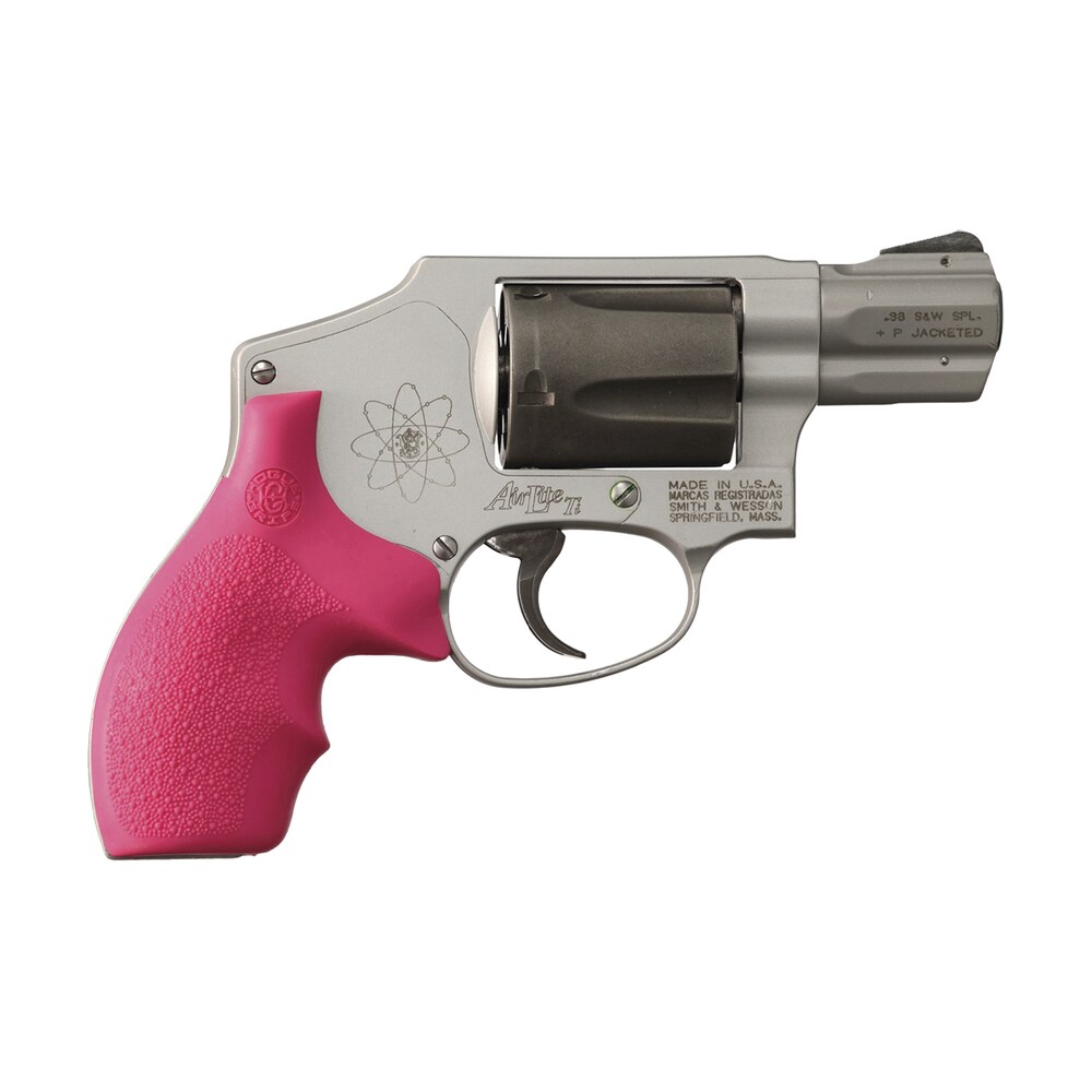 hogue 61007 rubber bantam cobblestone pink rubber with finger grooves for s&w j frame with round butt Hogue 61007 Rubber Bantam Cobblestone Pink Rubber Sports South item 82514