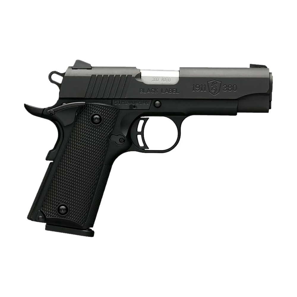 browning 051905492 1911 black label 380 acp 8+1 3.63″ stainless target crown steel barrel, matte black serrated stainless steel slide, matte black polymer frame, black polymer grip, right hand Browning 051905492 1911 Black Label 380 ACP 8+1 3.63" Stainless Target Crown Steel Sports South item 8295