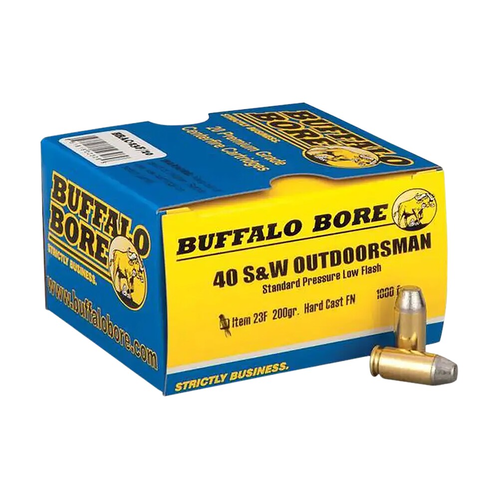 buffalo bore ammunition 23f20 outdoorsman strictly business 40s&w 200gr hard cast flat nose 20 per box/12 case Buffalo Bore Ammunition 23F20 Outdoorsman Strictly Business 40S&W 200gr Hard Cast Flat Nose Sports South item 8298