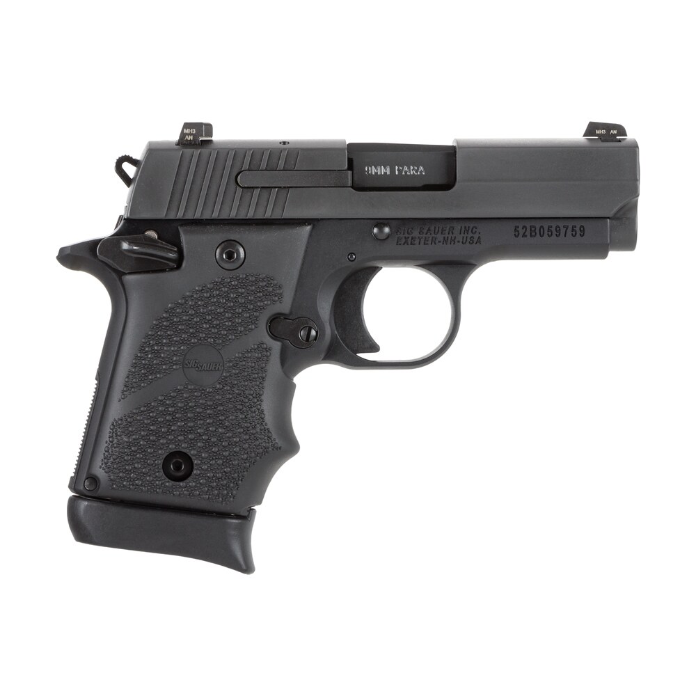 sig sauer 9389brgambi p938 micro compact brg 9mm luger 3" 7+1 black nitron stainless steel black hogue rubber grip Sig Sauer 9389BRGAMBI P938 Micro-Compact BRG 9mm Luger 3" 7+1 Black Nitron Stainless Steel Sports South item 83801