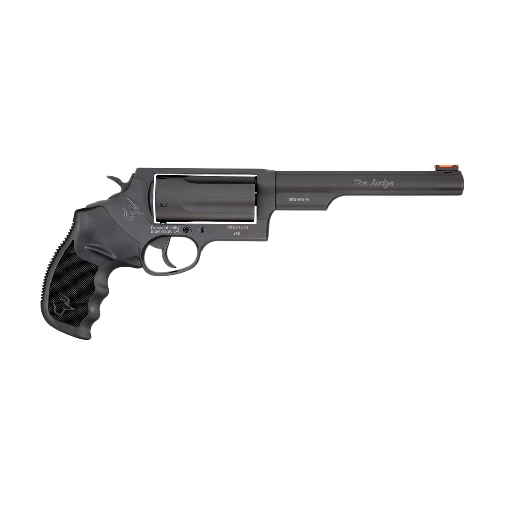 taurus 2441061mag judge magnum compact frame 45 colt (lc)/410 mag 5rd 6.50" matte black oxide steel barrel, cylinder & frame, black finger groove grip, exposed hammer Taurus 2441061MAG Judge Magnum Compact Frame 45 Colt (LC)/410 Mag 5rd 6.50" Matte Black Oxide Sports South item 83891