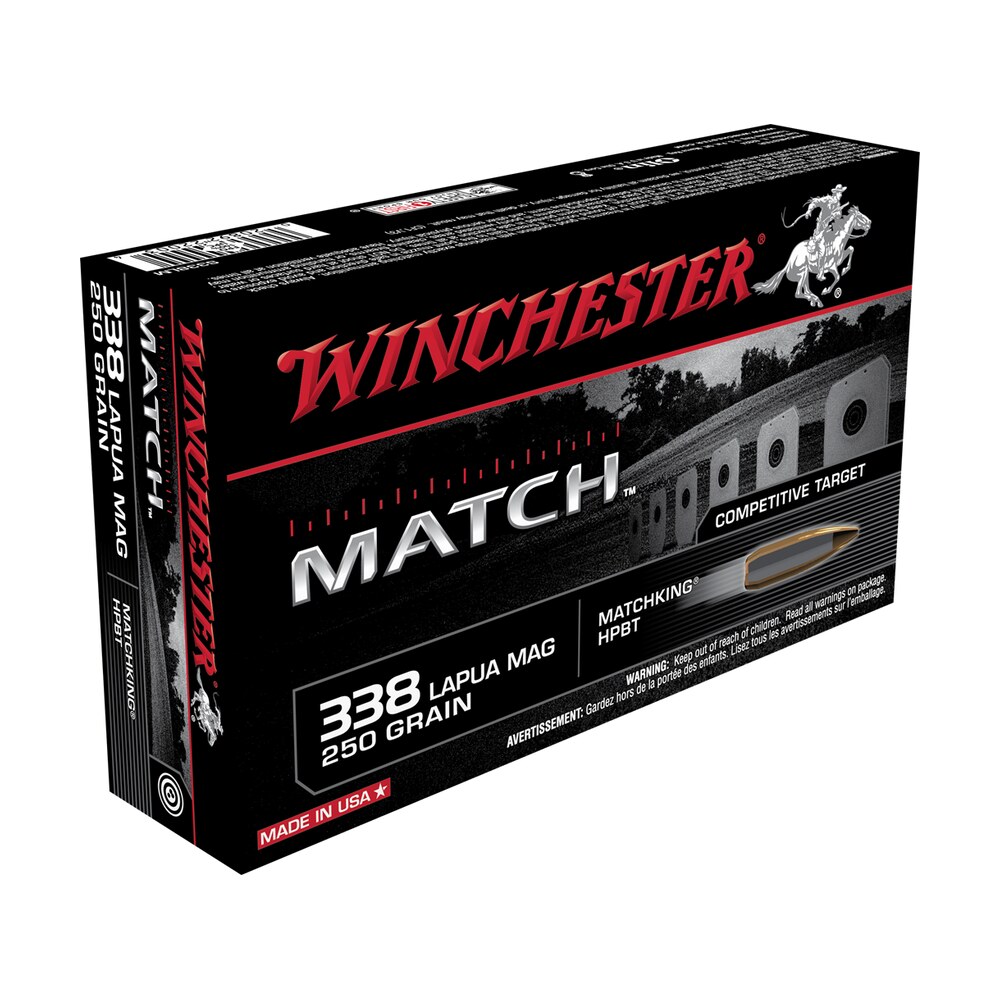 winchester ammo s338lm match 338lapuamag 250gr sierra matchking bthp 20 per box/10 case Winchester Ammo S338LM Match 338LapuaMag 250gr Sierra MatchKing BTHP 20 Per Box/10 Case Sports South item 84030