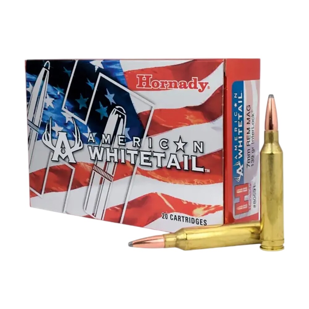 hornady 80591 american whitetail 7mmremmag 139gr interlock spire point 20 per box/10 case Hornady 80591 American Whitetail 7mmRemMag 139gr InterLock Spire Point 20 Per Box/10 Case Sports South item 84278