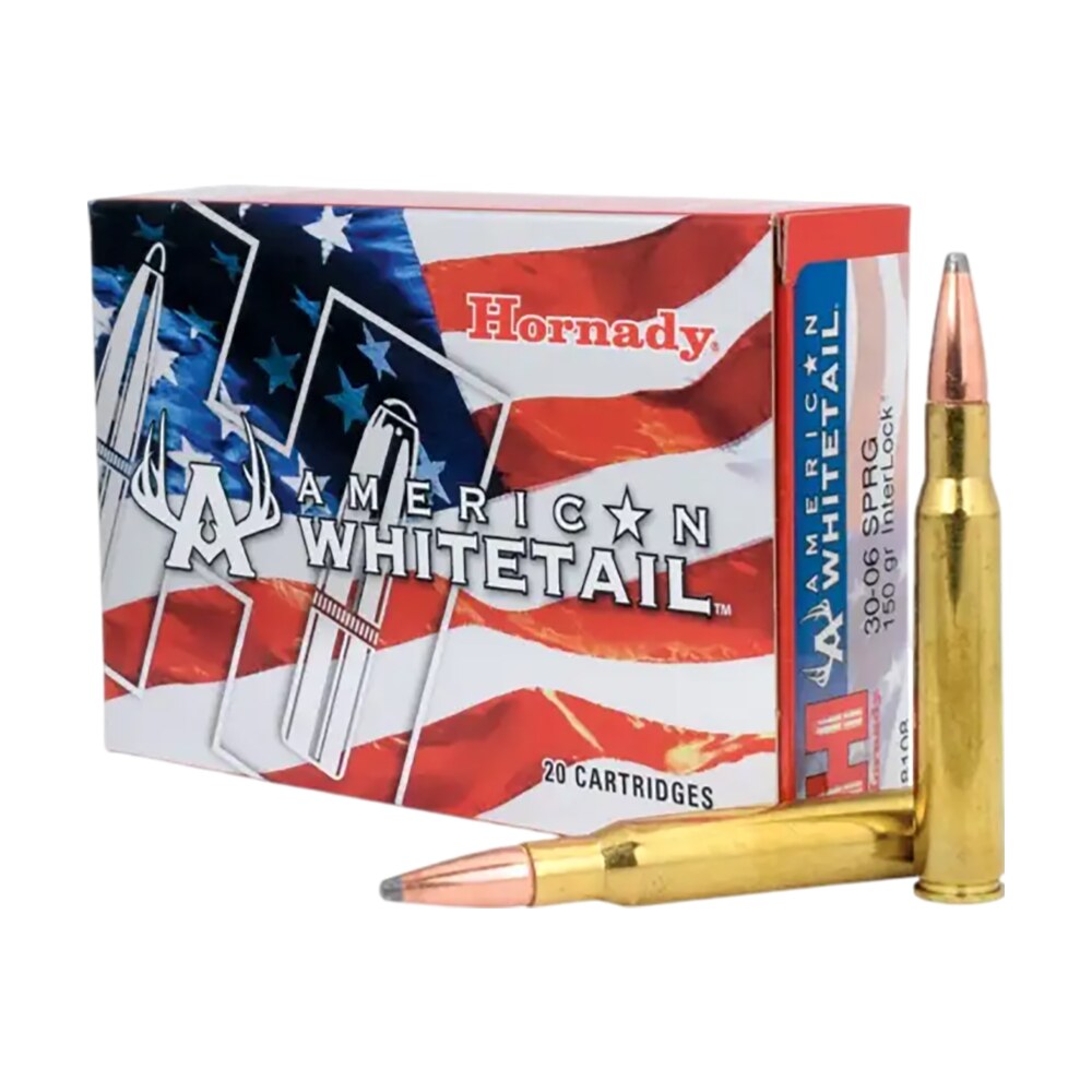 hornady 8108 american whitetail 30 06springfield 150gr interlock spire point 20 per box/10 case Hornady 8108 American Whitetail 30-06Springfield 150gr InterLock Spire Point 20 Per Box/10 Case Sports South item 84281