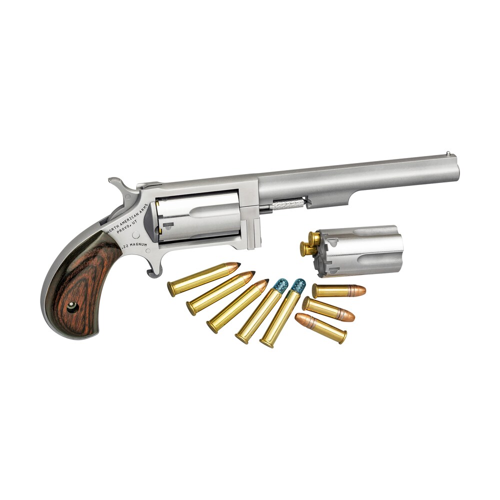 north american arms swc4 sidewinder *ca compliant 22 lr/22 wmr 5 shot 4" stainless steel barrel, stainless steel frame, stainless cylinder, rosewood birdshead grip, exposed hammer North American Arms SWC4 Sidewinder *CA Compliant 22 LR/22 WMR 5 Shot 4" Stainless Steel Sports South item 84324