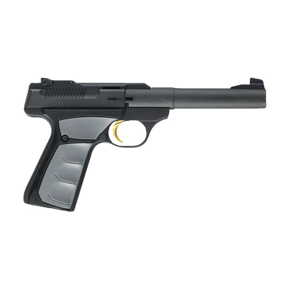 browning 051482490 buck mark camper *ca compliant 22 lr 10+1 5.50" tapered bull barrel, matte black serrated steel slide & aluminum frame, gray ultragrip fx grip Browning 051482490 Buck Mark Camper *CA Compliant 22 LR 10+1 5.50" Tapered Bull Sports South item 84371