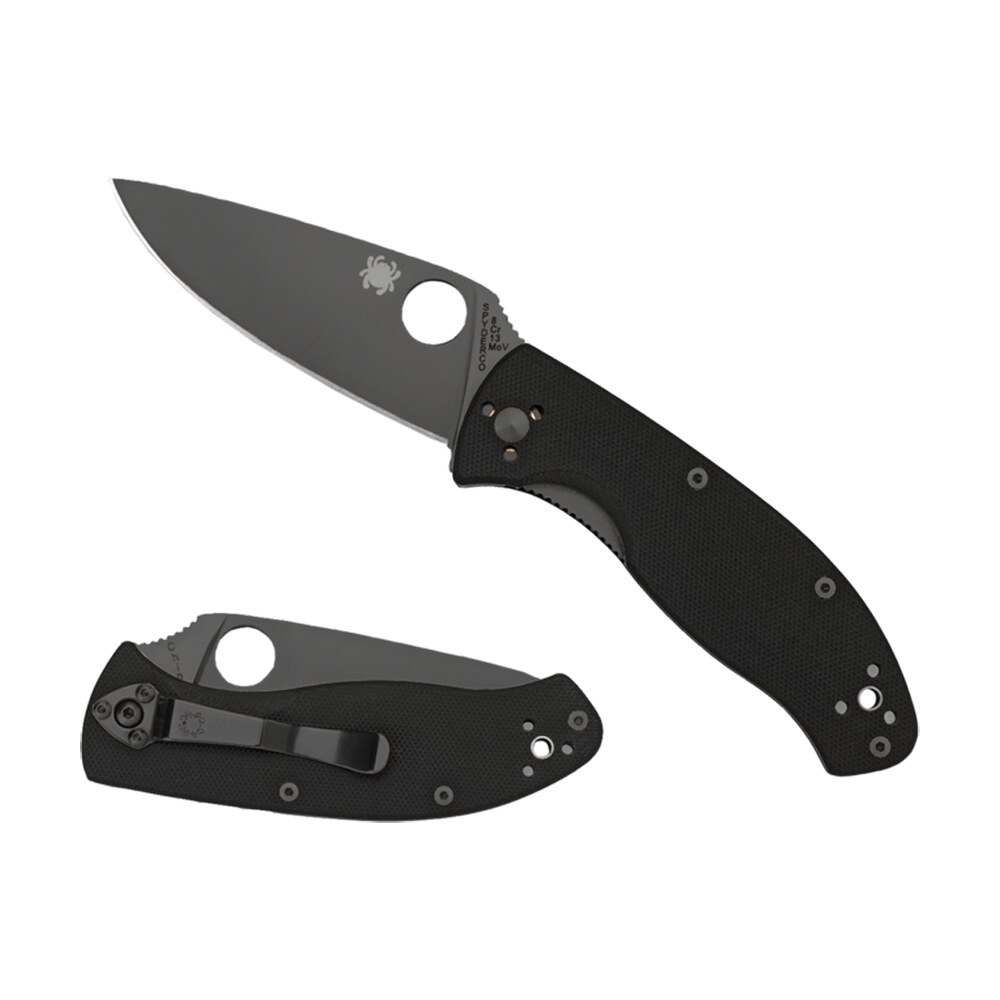 spyderco c122gbbkps tenacious 3.39" folding drop point part serrated black matte 8cr13mov ss blade black textured g10 handle includes pocket clip Spyderco C122GBBKPS Tenacious 3.39" Folding Drop Point Part Serrated Black Matte 8Cr13MoV SS Sports South item 84535