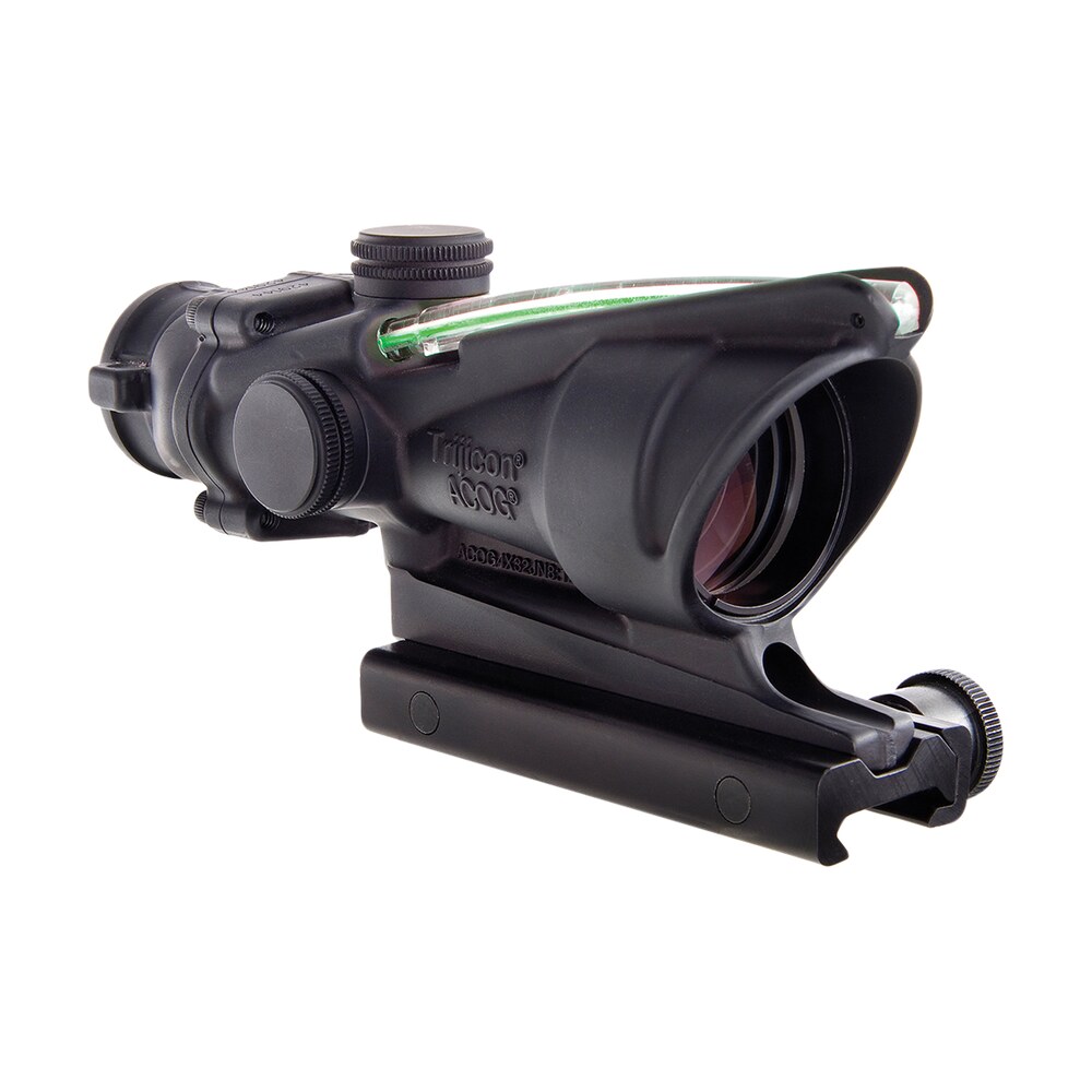 trijicon 100229 acog black hardcoat anodized 4x 32mm illuminated green chevron reticle Trijicon 100229 ACOG Black Hardcoat Anodized 4x 32mm Illuminated Green Chevron Reticle Sports South item 84581