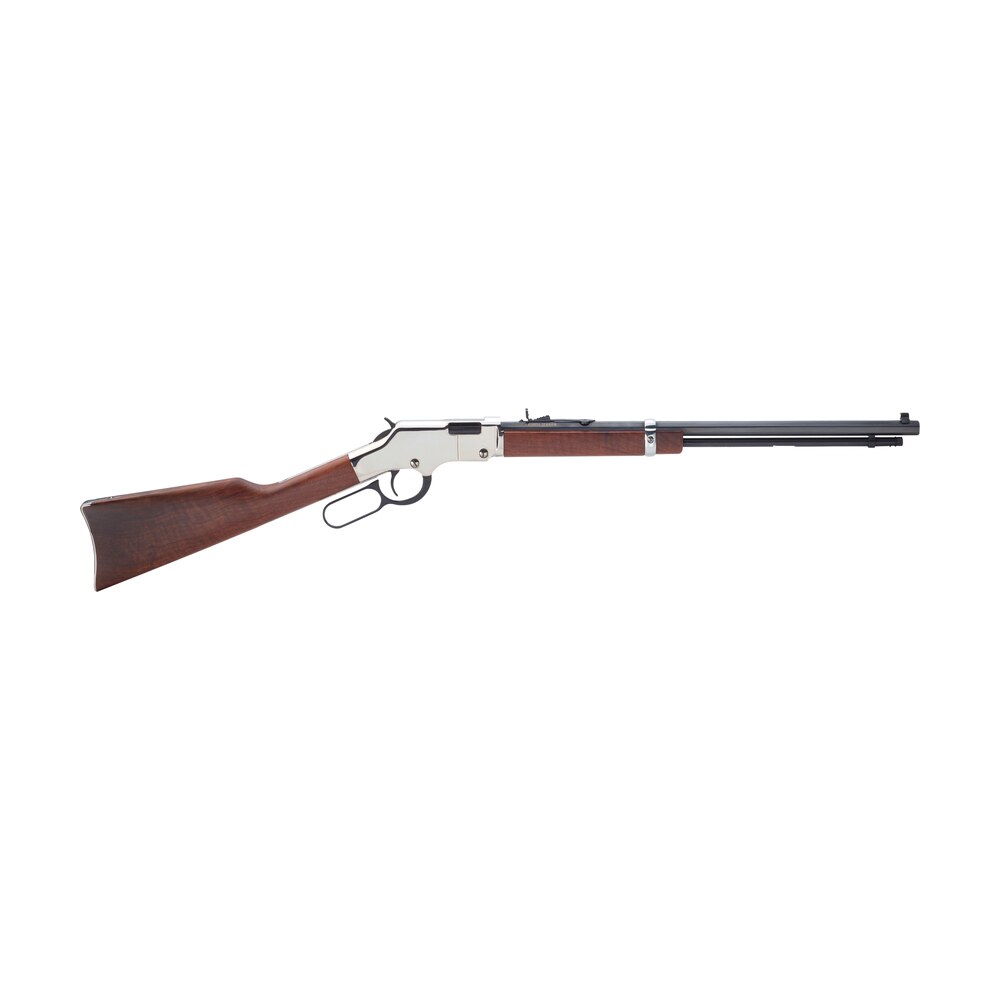 henry h004s golden boy silver 22 short, 22 long or 22 lr caliber with 16 lr/21 short capacity, 20" blued barrel, nickel plated metal finish & american walnut stock right hand (full size) Henry H004S Golden Boy Silver 22 Short, 22 Long or 22 LR Caliber Sports South item 85440
