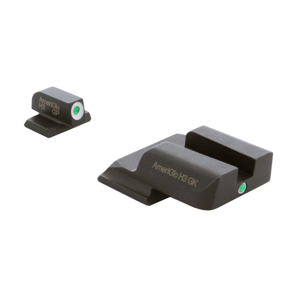 ameriglo sw141 i dot sight set for smith & wesson m&p shield green tritium white outline front sight green tritium rear sight AmeriGlo SW141 i-Dot Sight Set for Smith & Wesson M&P Shield Green Tritium White Sports South item 85473