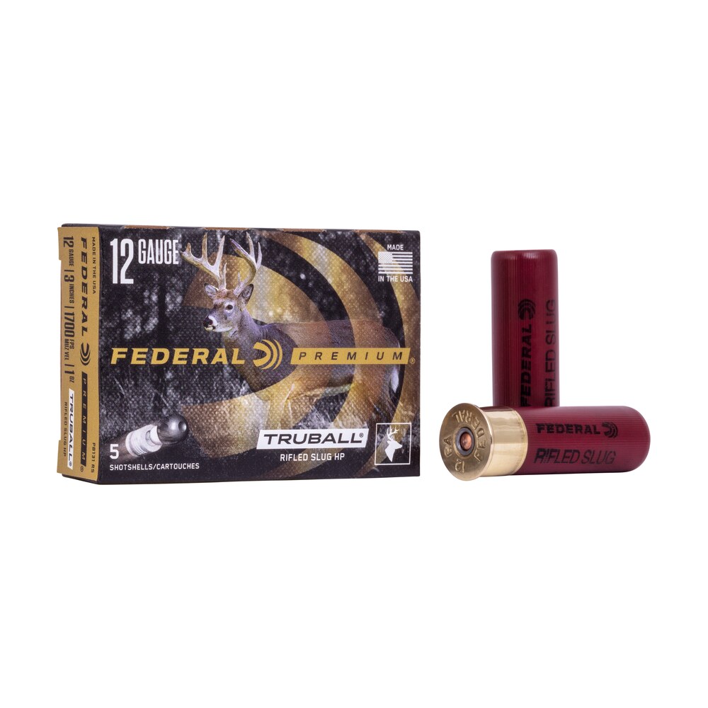 federal pb131rs premium vital shok truball 12gauge 3" 1oz rifledslug shot 5 per box/50 case Federal PB131RS Premium Vital-Shok TruBall 12Gauge 3" 1oz RifledSlug Shot 5 Per Box/50 Case Sports South item 85739