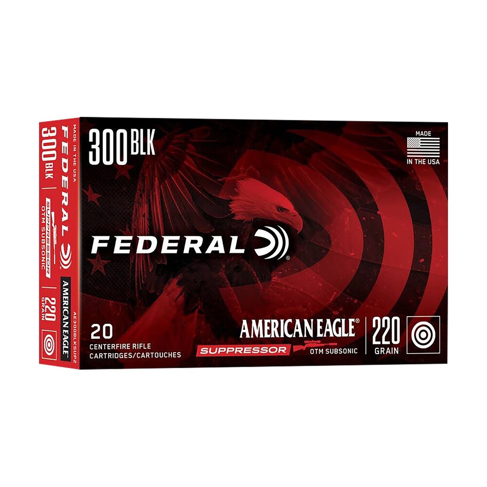 federal ae300blksup2 american eagle suppressor 300blackout 220gr open tip match 20 per box/25 case Federal AE300BLKSUP2 American Eagle Suppressor 300Blackout 220gr Open Tip Match 20 Per Box/25 Sports South item 85747