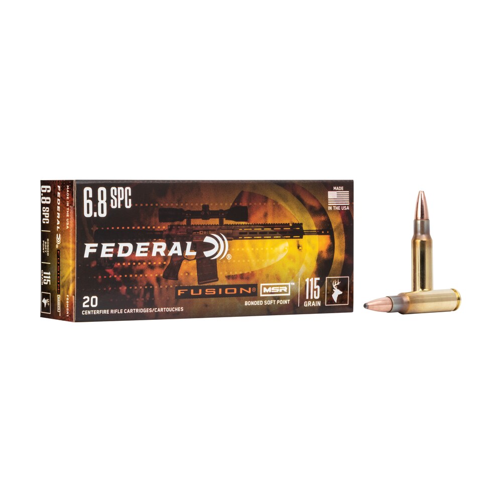 federal f68msr1 fusion msr 6.8mmrem spc 115gr bonded soft point 20 per box/10 case Federal F68MSR1 Fusion MSR 6.8mmRem SPC 115gr Bonded Soft Point 20 Per Box/10 Case Sports South item 85767